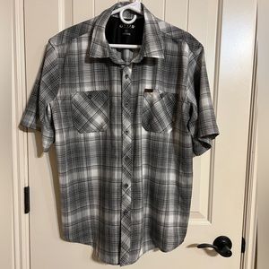 Orvis Classic Collection Men XL Shirt Gray & Black Plaid EUC